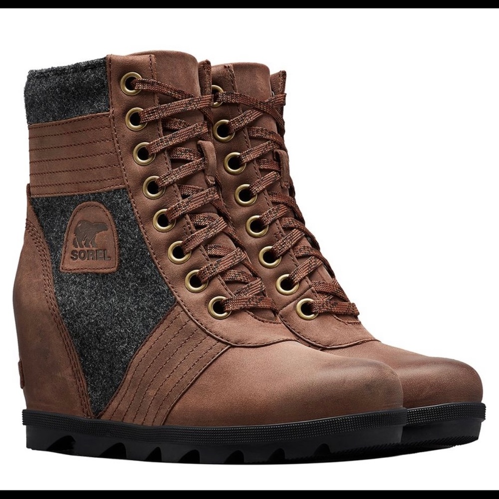 Sorel Lexi Wedge Boot Womens Tobacco Size 7.5